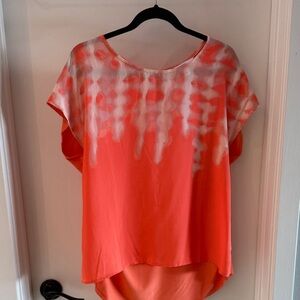 Market & Spruce Coral and White Blouse